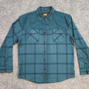 Howler Brothers Large Mens Quintana Quilted Flannel Deep Teal